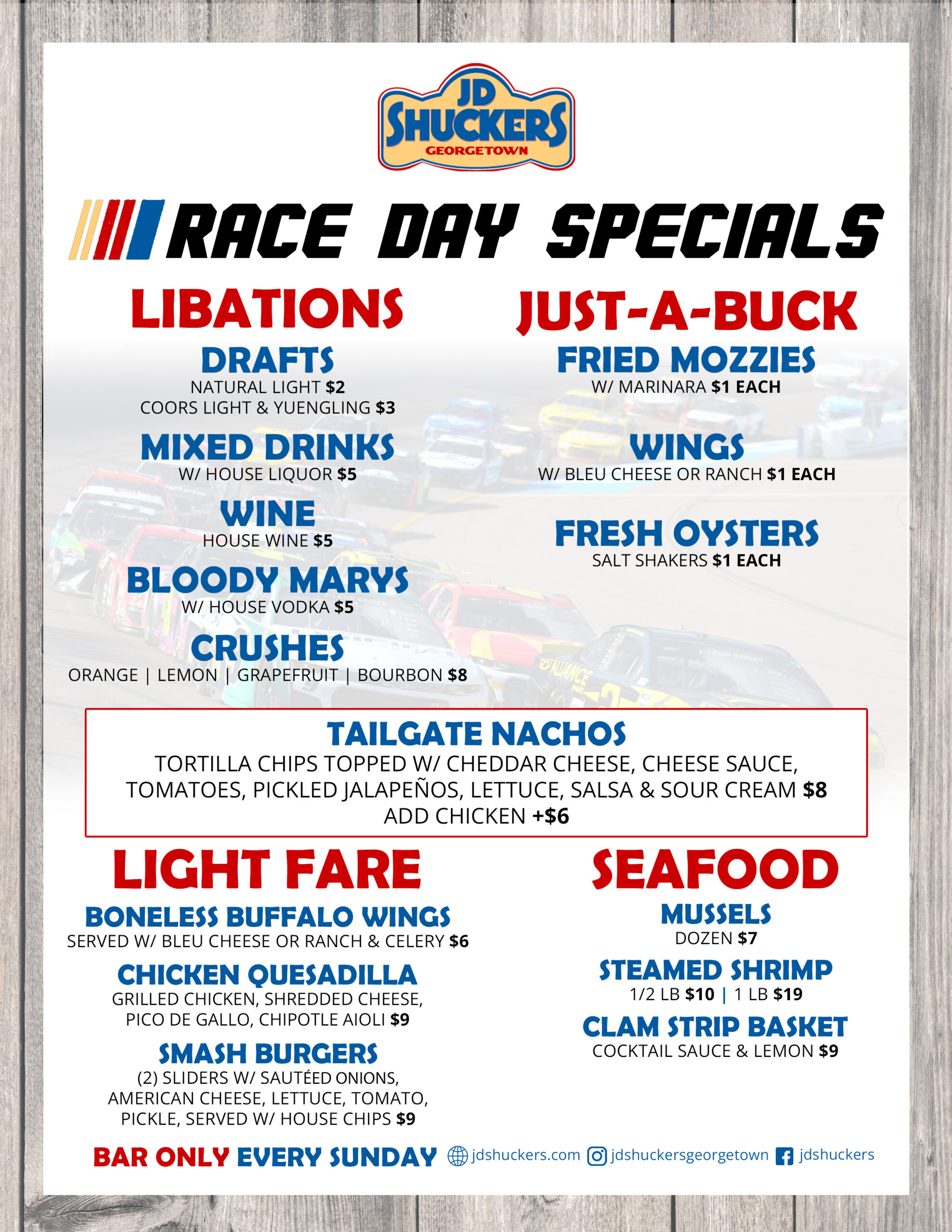 Race Day Specials